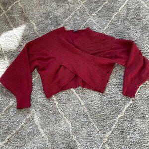 Off-the-Shoulder Red Sweater